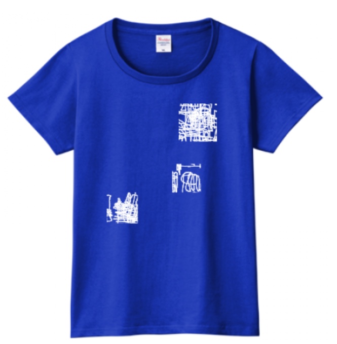 Tシャツ 青地に白線 メンズ・レディース サイズ各S/M/L 3,000円
